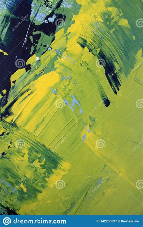 Hand Drawn Oil Painting Abstract Green Art Background Oil Painting On