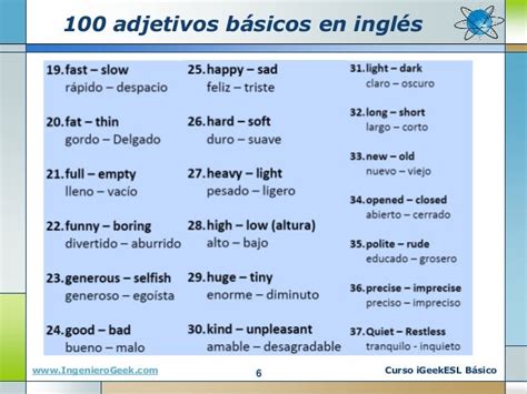03 Adjetivos Concepto Y Lista De Los Más Comunes En Inglés