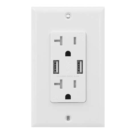 Usi Electric Type A 20 Amp Usb Wall Outlet Tamper Resistant Duplex