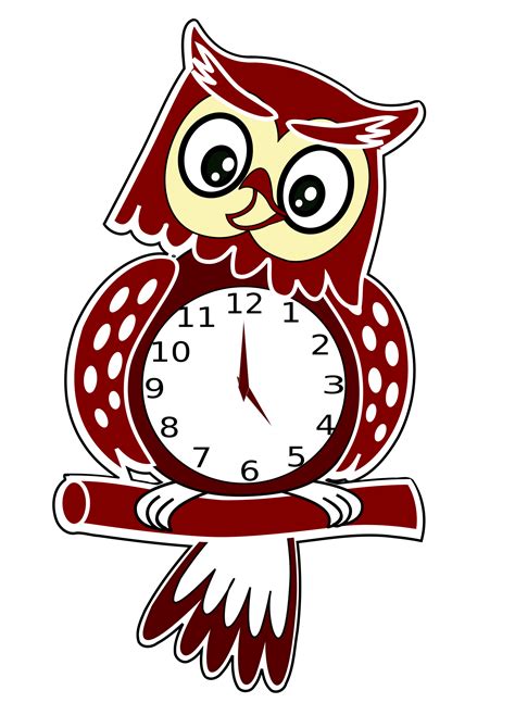 Owl Clock Vector Clipart Image Free Stock Photo Public Domain Photo