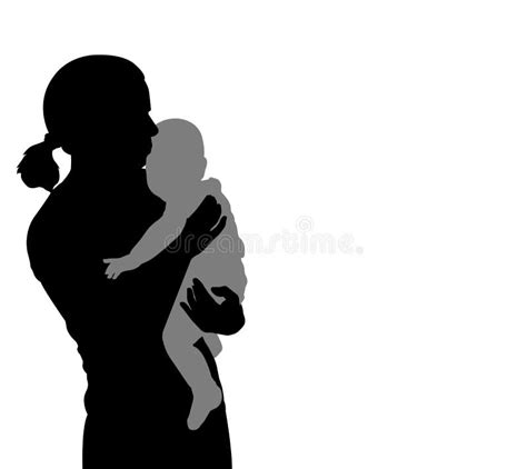 Mother Holding Baby Silhouette Stock Vector Illustration Of Care