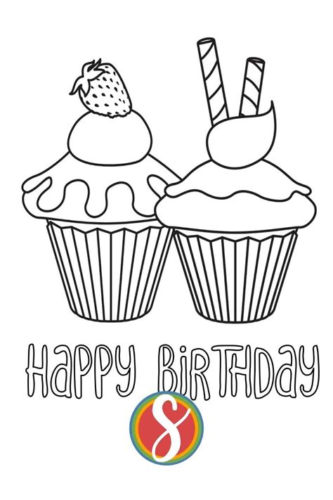 Free Cupcake Coloring Pages Stevie Doodles
