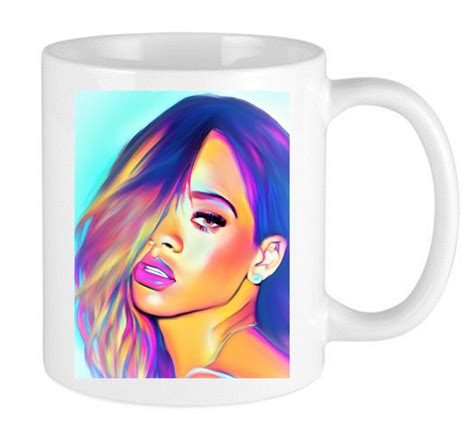 Rihanna Inspired Mug Colourful Inked Abstract 11oz White Orca Etsy