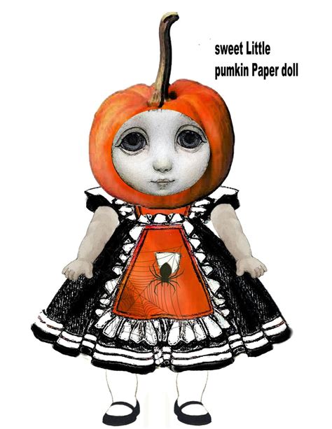Halloween Paper Doll Collage Scrapbooking Craft Sheet Pumpkin Etsy
