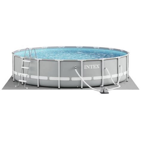 Intex 18ft X 48in Prism Round Frame Above Ground Swimming Pool Set With