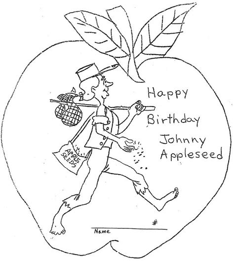 Johnny Appleseed Coloring Sheets Printable | JOHNNY APPLESEED SKILL
