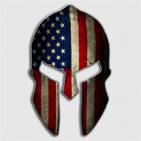 2a often not capitalized : American Flag Spartan Helmet Decal | Military Warrior Stickers