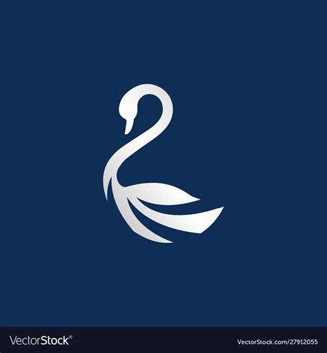 New Luxury Stylish Spreading Wings Swan Logo Vector Image
