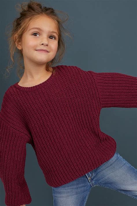 Knit Sweater Dark Red Kids Handm Us In 2021 Tween Girls Clothing