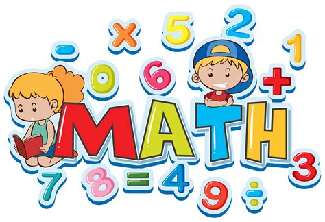 Font Design For Word Math With Many Numbers And Kids 433322 Vector Art