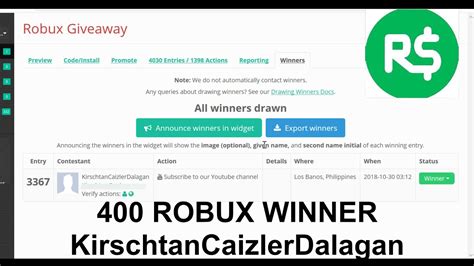 400 Robux Winner Announcement Who Wins 400 Robux For The First
