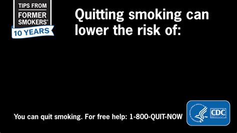 cdc tobacco free on twitter quitting smoking has immediate and long term health benefits at