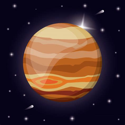 Con este simulador de órbita puedes establecer posiciones iniciales, las velocidades y masas de 2, 3. Espacio del sistema solar del planeta júpiter | Vector Premium