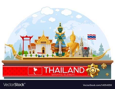 Thailand Landmark And Art Background Royalty Free Vector