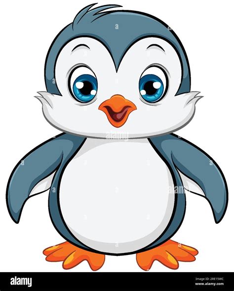 A Cartoon Illustration Of A Cute Baby Penguin Walking Isolated On A