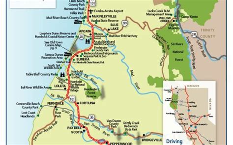 Redwood Coast Map And Guide By Humboldt County Visitors Bureau In Eureka