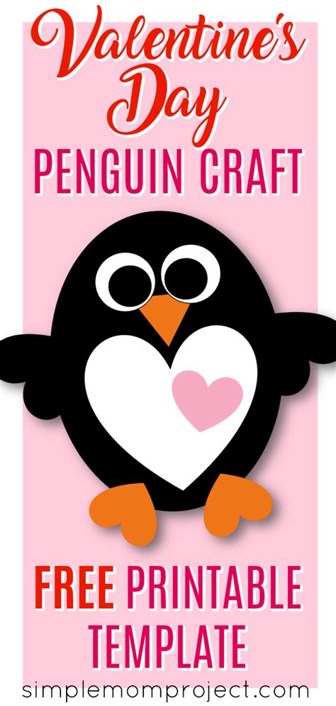 Free Printable Simple Heart Penguin Art Project Craft Projects For