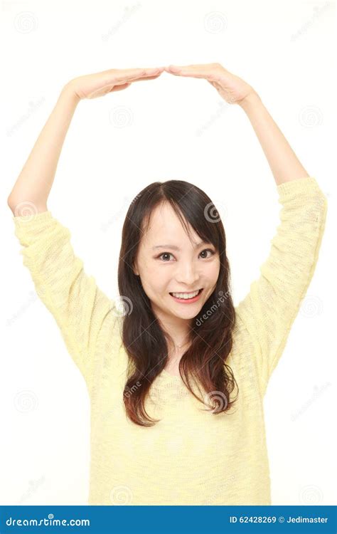 Japanese Woman Showing Ok Gesture Stock Image Image Of Fashion Hair