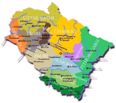 Tourist Places In Uttarakhand Uttarakhand Map