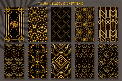Geometric Art Deco Patterns 20 Seamless Vector Patterns