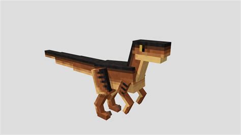 Minecraft Style Velociraptor Buy Royalty Free 3d Model By Toby109tt