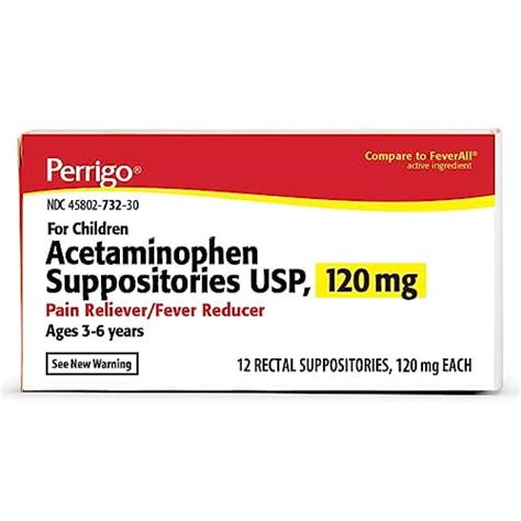 Perrigo Acetaminophen Rectal Suppositories Usp Pain Relieverfever
