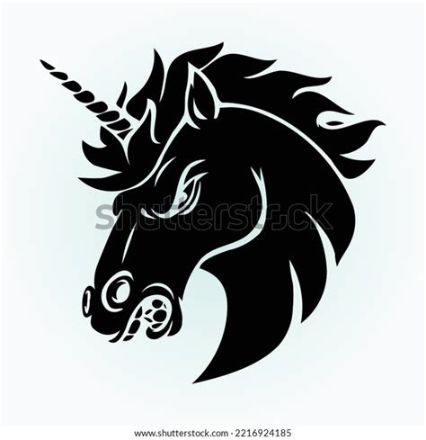 Unicorn Horses Black Vector Silhouette Set Stock Vector Royalty Free