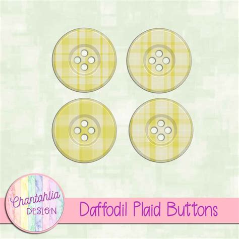 Free Daffodil Plaid Buttons Design Elements