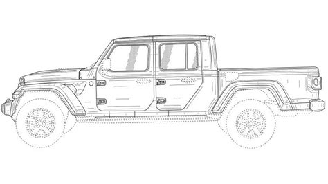 Jeep Gladiator Outline Svg