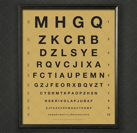 Herman Snellen Eye Chart With Letters Vintage Opthalmology Test Eye