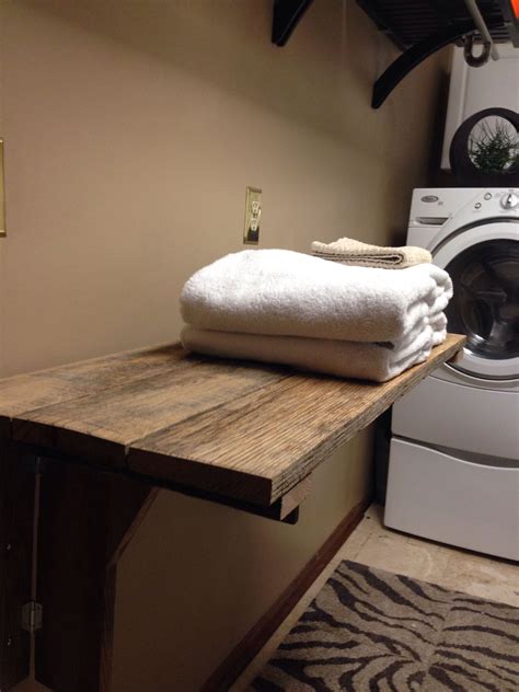 Barn Wood Space Saving Laundry Folding Table Reclaimed Pallet Wood