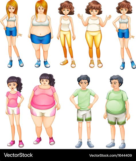 Fat And Skinny People Royalty Free Vector Image