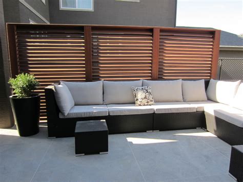 Slatted Privacy Screen Panels Traditional Patio