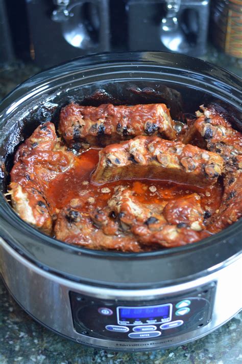 Crock Pot Bbq Ribs Easy Fall Off The Bone Recipe