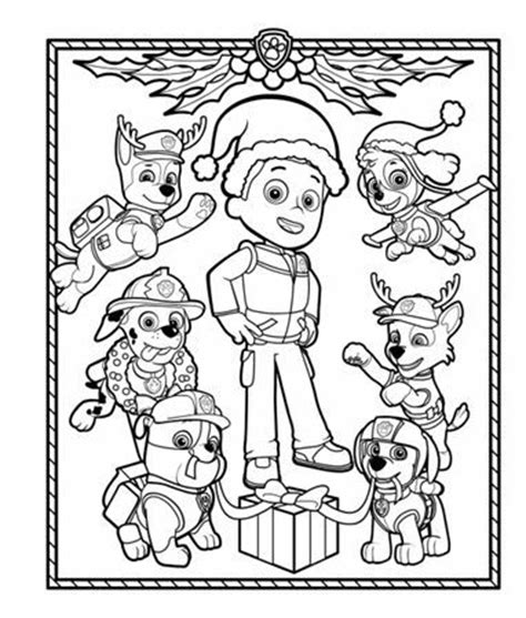 Free printable paw patrol coloring sheets. Get in the holiday spirit with this PAW Patrol coloring ...