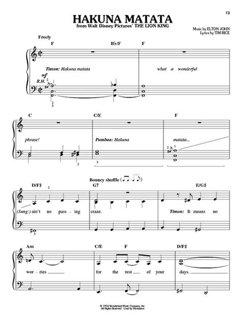 Disneys Best Easy Piano Play Along Volume 15 Sheet Music By Various
