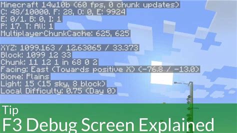 Tip Minecraft F3 Debug Screen Explained Youtube