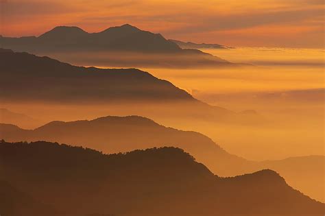 Free Photo Mountains Sunset Landscape Nature Fog