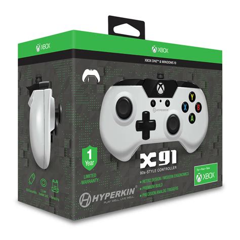 Hyperkin X91 White Retro Controller For Pcxbox One Controllers