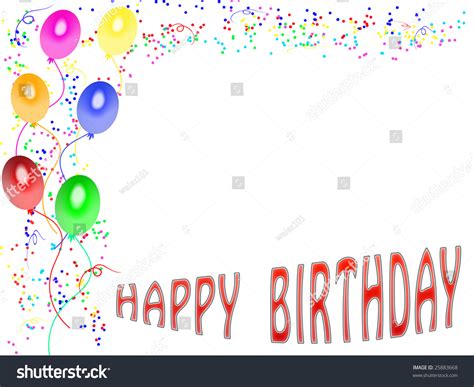 Greeting Card Birthday With Decorations And White Space To Dedication