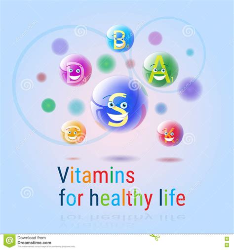 Vitamins Nutrient Minerals Colorful Banner Healthy Life Nutrition