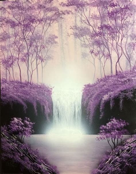 Purple Waterfall Purple Painting Waterfall Paintings Spray Paint Art