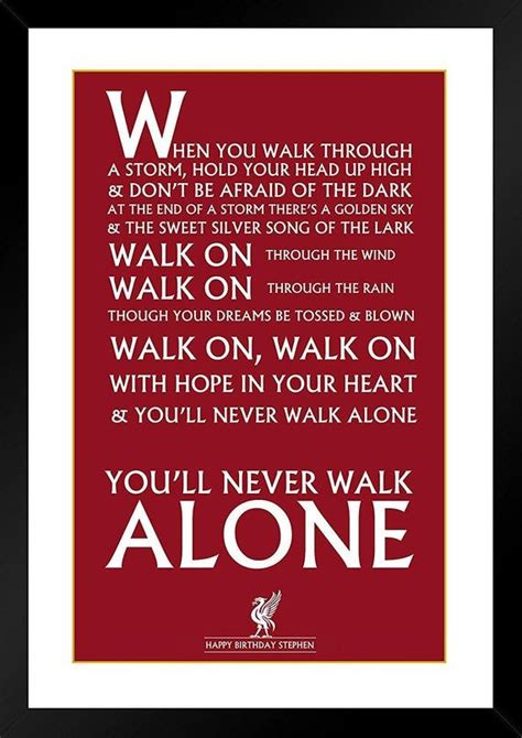 Liverpool Football Club Ynwa Lyrics Personalised Print Liverpool