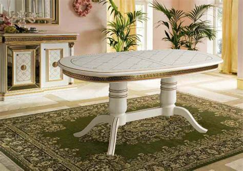 Sliding dining table with a decorative finish Zeus ...