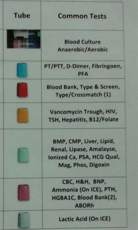 Blood Draw Tube Colors And Tests Aesthetic Drawing