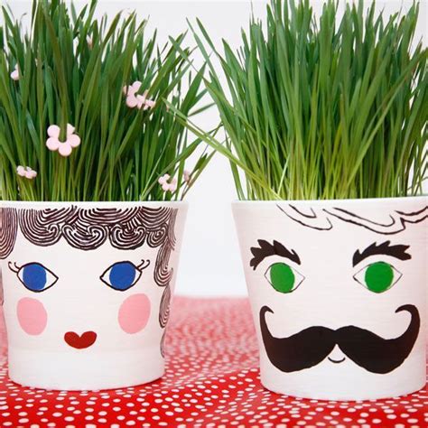 The Cutest Grass Head Pots To Make With Kids Crafts For Kids Crafts