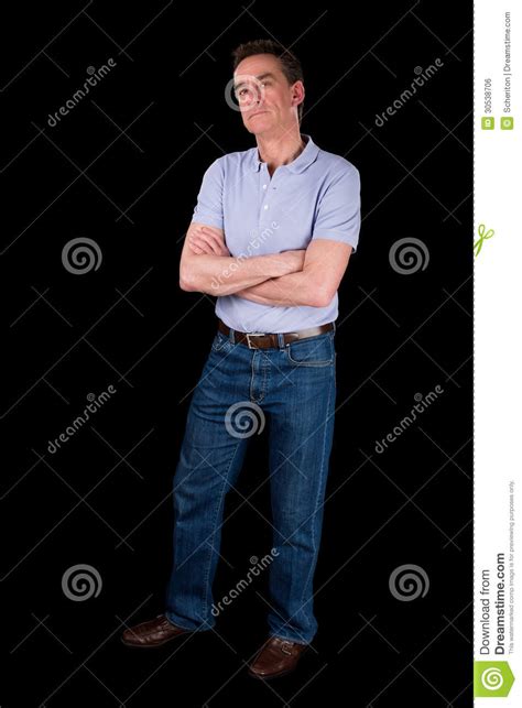 Grumpy Frowning Irritated Man Arms Folded Stock Photo Image Of