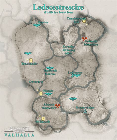 Assassins Creed Valhalla Guide All Ledecestrescire Abilities Map