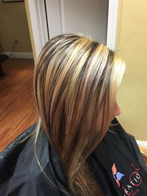 Blonde highlights and lowlights with dark underneath | Blonde