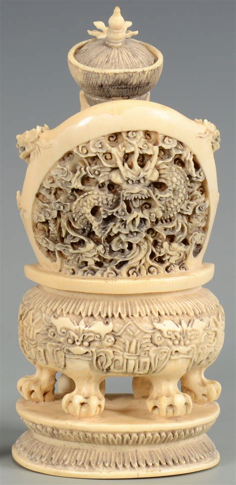 Lot 21 Pr Chinese Carved Ivory Figures Emperor And Empress Case Auctions